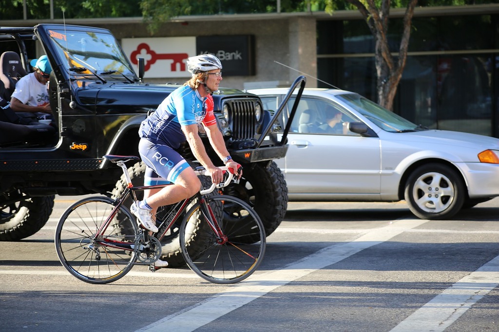 cyclist at an intersection