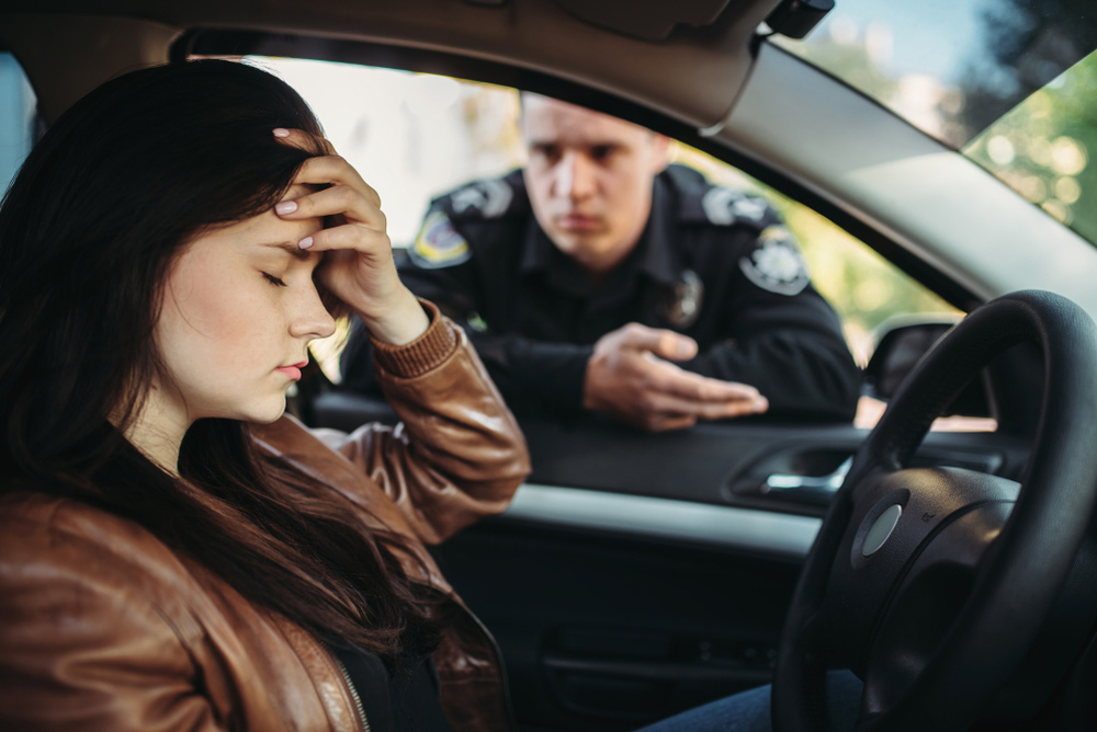 Woman Pulled over