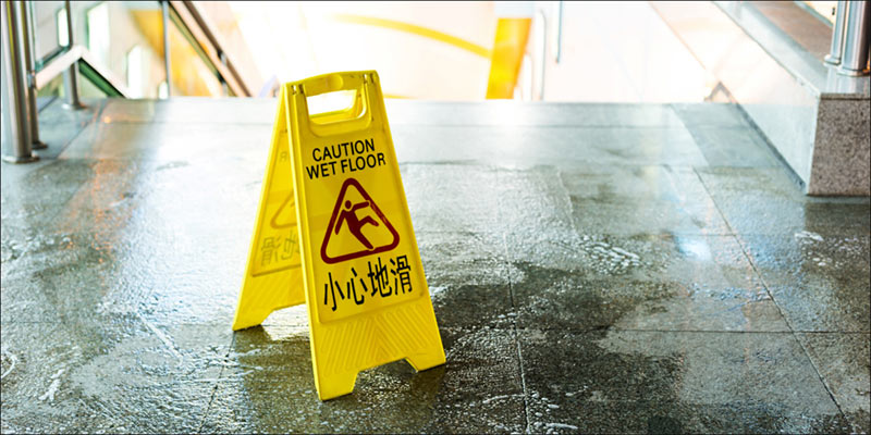 caution sign on the ground