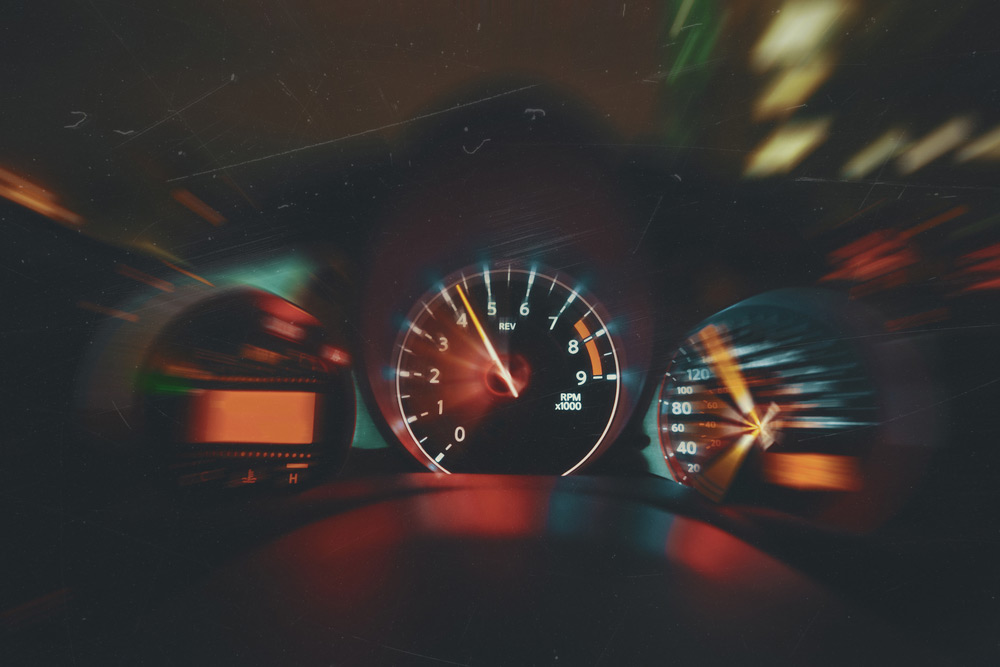 blurry car dashboard
