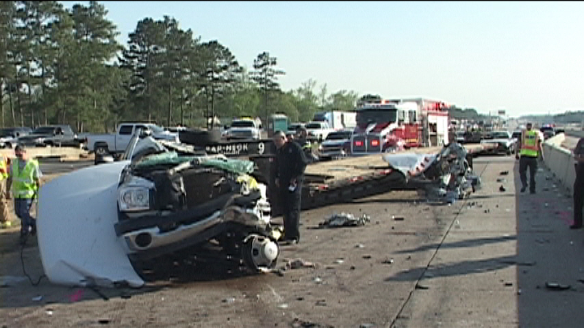 Car accident in road