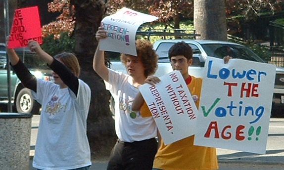 Voting age protest