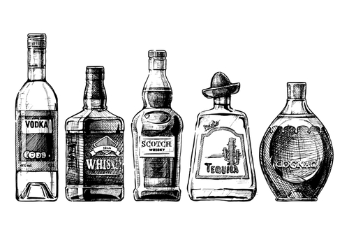 liquor bottles