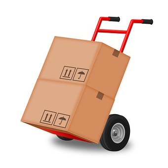 moving boxes with hand truck