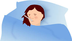 Sick in bed clipart
