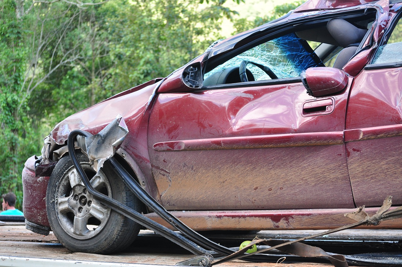 what to do after a car accident - wrecked car